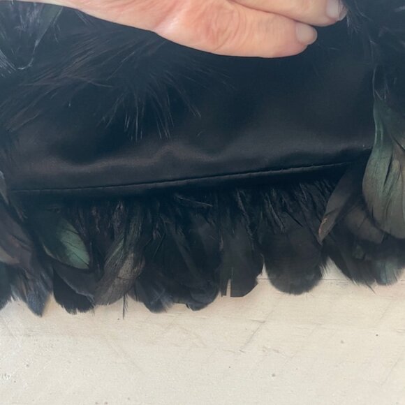 COACH OCCASIONAL FEATHER ZIP CLUTCH #44457 SILVER/BLACK PRE-OWNED - Picture 7 of 11